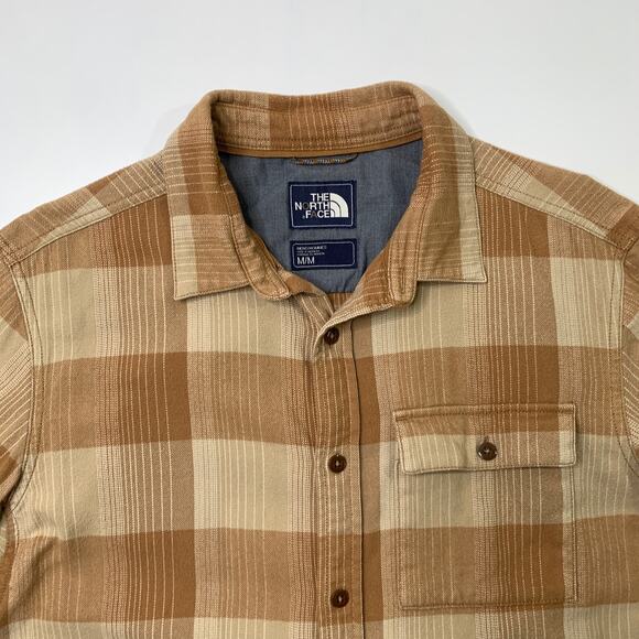 The North Face Shirt Mens M Medium Brown Stone Stayside Flannel Button Up Pocket - Picture 4 of 14